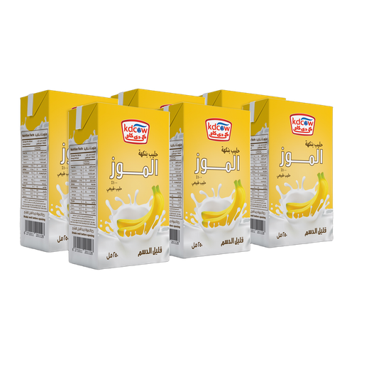 كي دي كاو حليب بالموز طويل الأمد 250 مل × 6 حبة