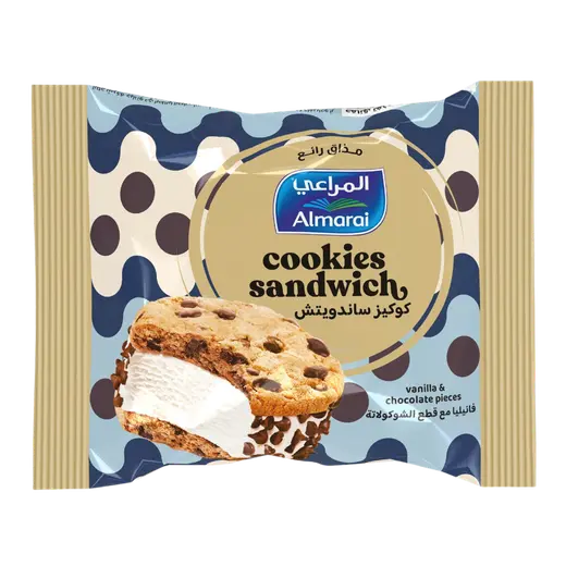 ساندويتش آيس كريم المراعي فانيليا و كوكيز 100 مل