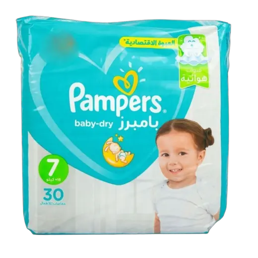 بامبرز بيبي دراي حفاضات مقاس 7 (15+ كجم) 30 حفاضة