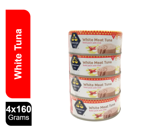 الوزان لحم تونة أبيض بالفلفل الحار، 4×160 غرام