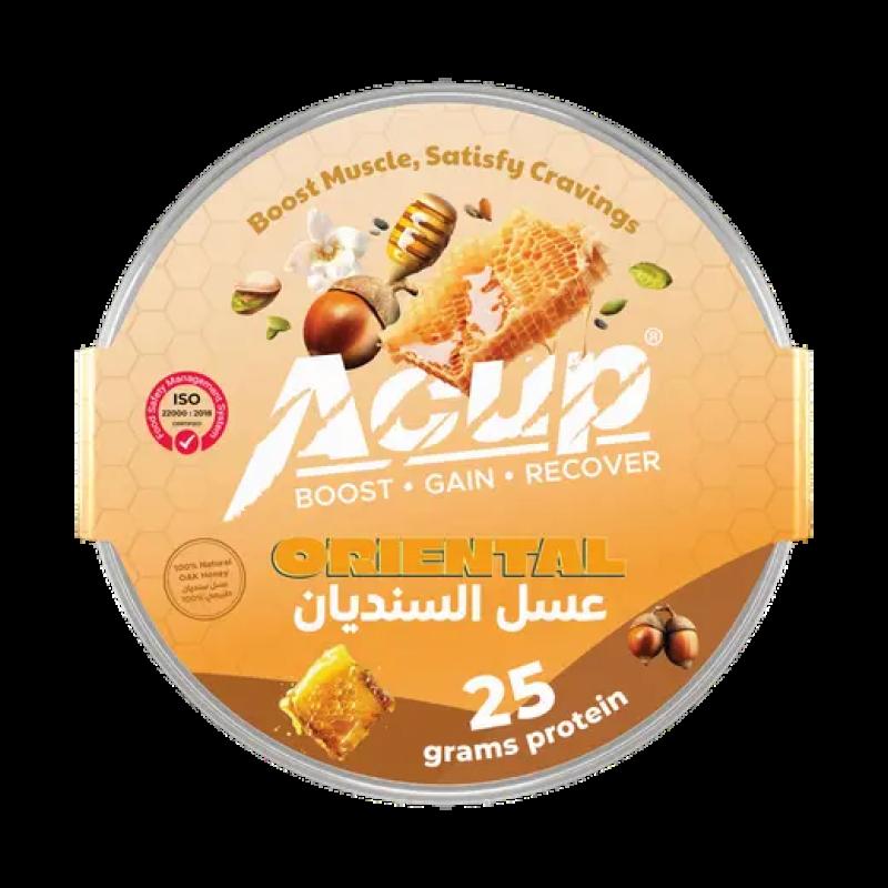 كوب وجبة أكب عسل السنديان وزن 80جم ونسبة بروتين 25جم