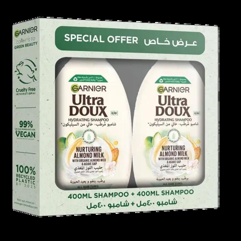غارنييه ألترا دو | شامبو حليب اللوز، 2 × 400 مل - عبوة من قطعتين