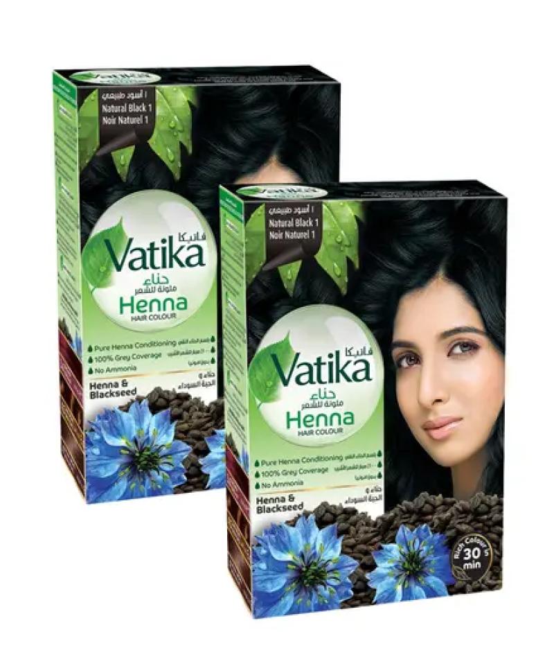 دابر فاتيكا صبغة حناء شعر سوداء طبيعية، 2×60 جم