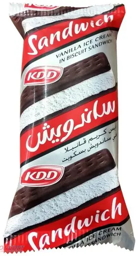 كي دي دي ساندويتش آيس كريم بالفانيليا، 77 مليلتر