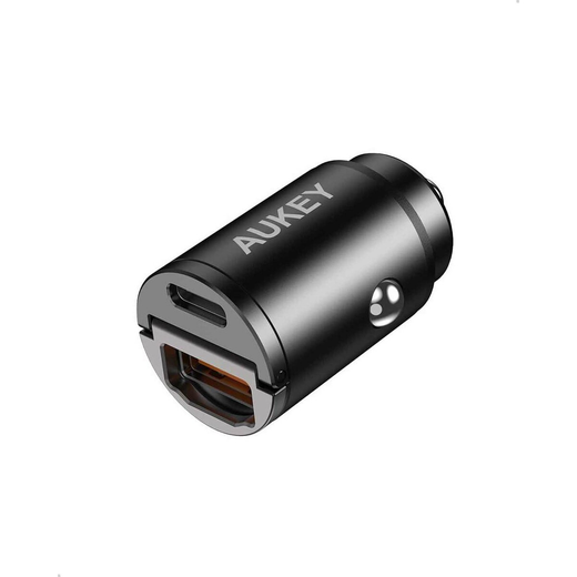 أوكي شاحن سيارة سريع 30W PD معدن ثنائي المنافذ مع PPS & QC 3.0 - أسود