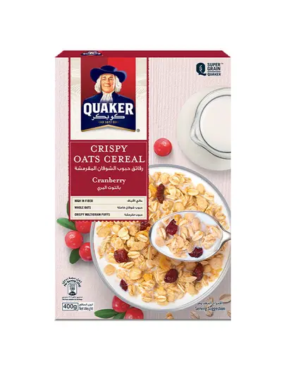 Quaker Cranberries Crispy Oat Cereal, 400g